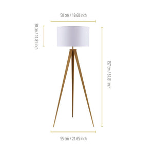 Romanza Tripod Standing Floor Lamp & Shade, Modern Lighting, White TapClickBuy