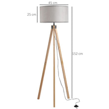 Load image into Gallery viewer, Rubber Wood Tripod Floor Lamp Grey TapClickBuy