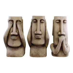 Set Of 3 Stone Effect Resurrection Island Giant Ornament Planters TapClickBuy