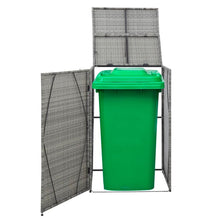 Load image into Gallery viewer, Single Wheelie Bin Shed Anthracite 76x78x120 cm Poly Rattan TapClickBuy