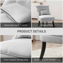 Load image into Gallery viewer, Solid Rubber Wood Tufted Single Sofa Chair w/ Pillow Grey TapClickBuy