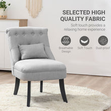 Load image into Gallery viewer, Solid Rubber Wood Tufted Single Sofa Chair w/ Pillow Grey TapClickBuy