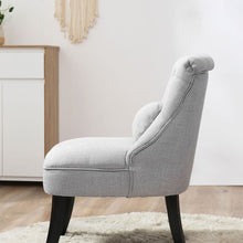 Load image into Gallery viewer, Solid Rubber Wood Tufted Single Sofa Chair w/ Pillow Grey TapClickBuy