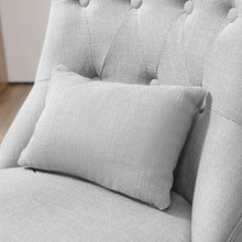 Load image into Gallery viewer, Solid Rubber Wood Tufted Single Sofa Chair w/ Pillow Grey TapClickBuy