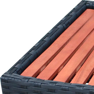 Spa Step Poly Rattan 92x45x25 cm Black TapClickBuy