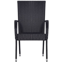 Load image into Gallery viewer, Stackable Outdoor Chairs 2 pcs Poly Rattan Black TapClickBuy