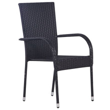 Load image into Gallery viewer, Stackable Outdoor Chairs 2 pcs Poly Rattan Black TapClickBuy