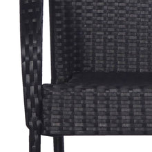 Load image into Gallery viewer, Stackable Outdoor Chairs 2 pcs Poly Rattan Black TapClickBuy