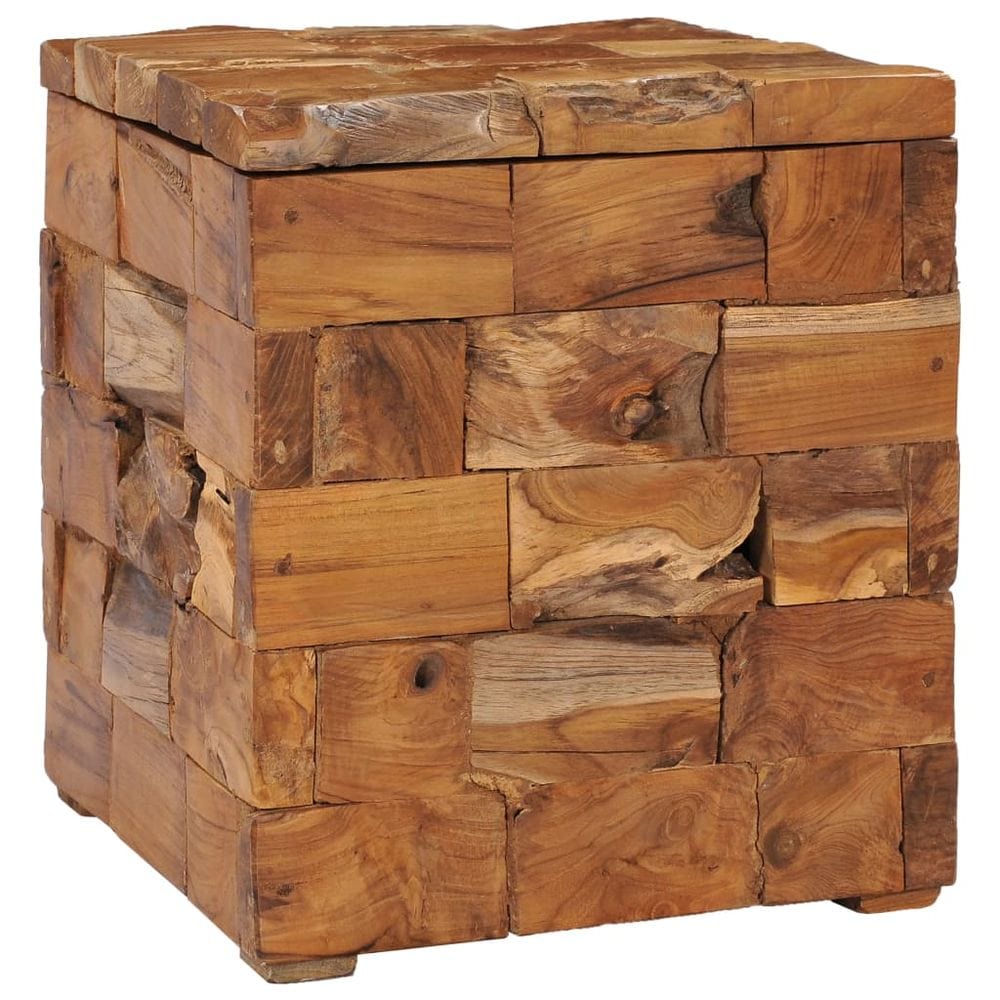 Storage Stool Solid Teak Wood TapClickBuy