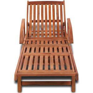 Sun Lounger Solid Acacia Wood TapClickBuy