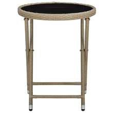 Load image into Gallery viewer, Tea Table Beige 60 cm Poly Rattan and Tempered Glass TapClickBuy