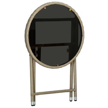 Load image into Gallery viewer, Tea Table Beige 60 cm Poly Rattan and Tempered Glass TapClickBuy