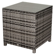 Load image into Gallery viewer, Tempered Glass Top Outdoor Garden Rattan Side Table TapClickBuy