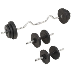 vidaXL Barbell and Dumbbell Set 66.1 lb Weight Plate Sporting Multi Models TapClickBuy