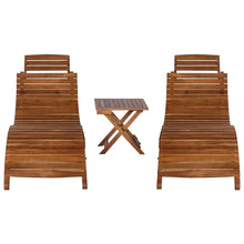 Load image into Gallery viewer, vidaXL 3 Piece Sunlounger with Tea Table Solid Acacia Wood TapClickBuy