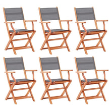 Load image into Gallery viewer, vidaXL 6/8x Solid Eucalyptus Wood Folding Garden Chairs Furniture Black/Gray TapClickBuy