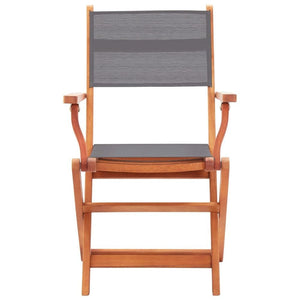 vidaXL 6/8x Solid Eucalyptus Wood Folding Garden Chairs Furniture Black/Gray TapClickBuy