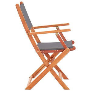 vidaXL 6/8x Solid Eucalyptus Wood Folding Garden Chairs Furniture Black/Gray TapClickBuy