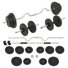 Load image into Gallery viewer, vidaXL Barbell and Dumbbell Set 66.1 lb Weight Plate Sporting Multi Models TapClickBuy