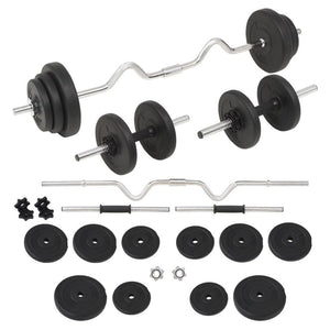 vidaXL Barbell and Dumbbell Set 66.1 lb Weight Plate Sporting Multi Models TapClickBuy