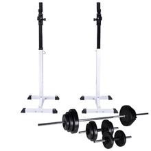 Load image into Gallery viewer, vidaXL Barbell Squat Rack with Barbell and Dumbbell Set 30.5 kg TapClickBuy