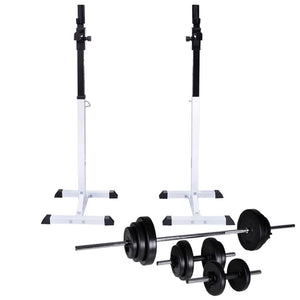 vidaXL Barbell Squat Rack with Barbell and Dumbbell Set 30.5 kg TapClickBuy