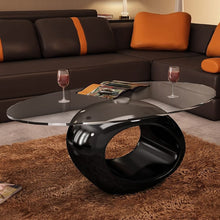 Load image into Gallery viewer, vidaXL Coffee Table with Oval Glass Top Accent End Side Table Multi Colors TapClickBuy
