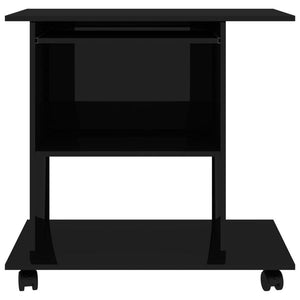 vidaXL Computer Desk High Gloss Black 80x50x75 cm Chipboard TapClickBuy