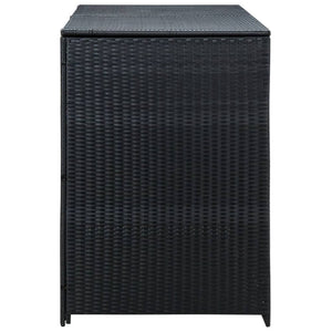 vidaXL Double Wheelie Bin Shed Poly Rattan Anthracite/Black Outdoor Garbage TapClickBuy
