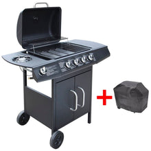 Load image into Gallery viewer, vidaXL Gas Barbecue Grill 4+1 Cooking Zone Black TapClickBuy