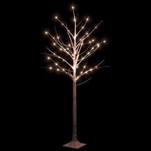 vidaXL LED White Birch Tree Warm White 96 LEDs 180 cm TapClickBuy