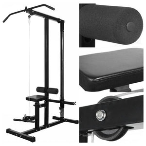 vidaXL Power Tower with Barbell and Dumbbell Set 30.5 kg TapClickBuy