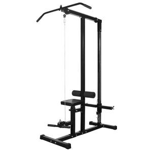 vidaXL Power Tower with Barbell and Dumbbell Set 30.5 kg TapClickBuy