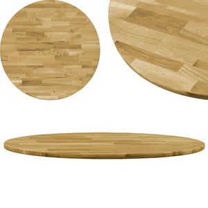 vidaXL Table Top Solid Oak Wood Round 23 mm 600 mm TapClickBuy