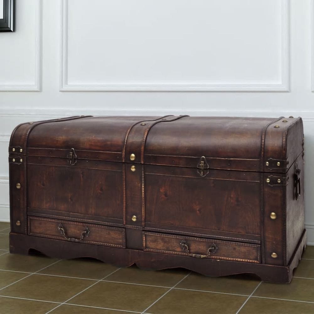 vidaXL Wooden Treasure Chest Large Brown TapClickBuy