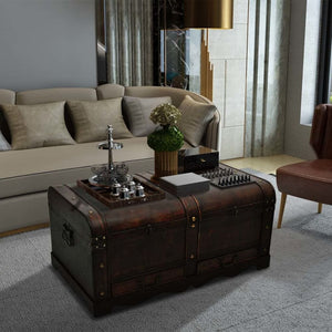 vidaXL Wooden Treasure Chest Large Brown TapClickBuy