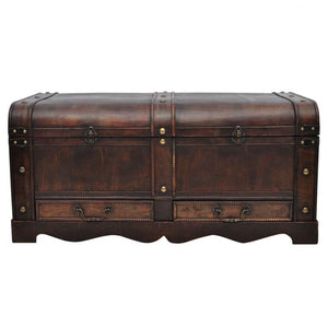 vidaXL Wooden Treasure Chest Large Brown TapClickBuy