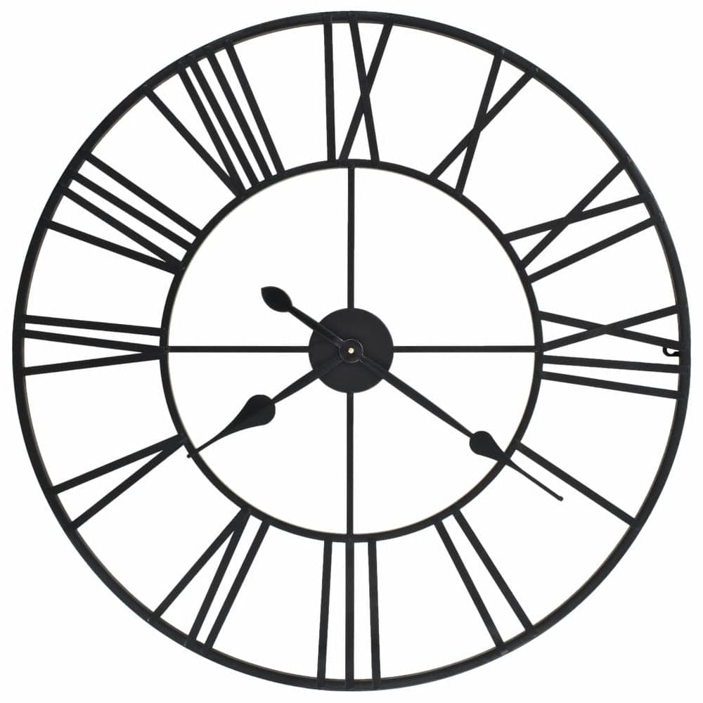 Vintage Wall Clock with Quartz Movement Metal 80 cm XXL TapClickBuy
