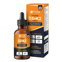 Load image into Gallery viewer, Vitamin D3 4000iu + K2 MK7 25µg Orange Liquid Drops I High Strength 30ml Bottle TapClickBuy