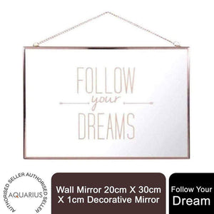 Wall Mirror 20cm X 30cm X 1cm Decorative Follow Your Dream Mirror TapClickBuy