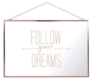 Wall Mirror 20cm X 30cm X 1cm Decorative Follow Your Dream Mirror TapClickBuy