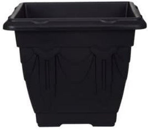 Whitefurze 41cm Square Venetian Planter Pot - Black G02042 TapClickBuy