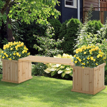 Load image into Gallery viewer, Wooden Garden Planter &amp; Bench Combination Garden Raised Bed Patio Park Grey TapClickBuy