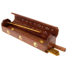 Load image into Gallery viewer, Wooden Incense Stick Holder Burning Joss Incense Box Incense Burner Ash Catcher TapClickBuy
